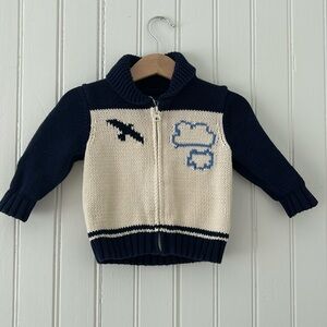 Baby Gap Soft Clouds & Seagull Zip Cardigan